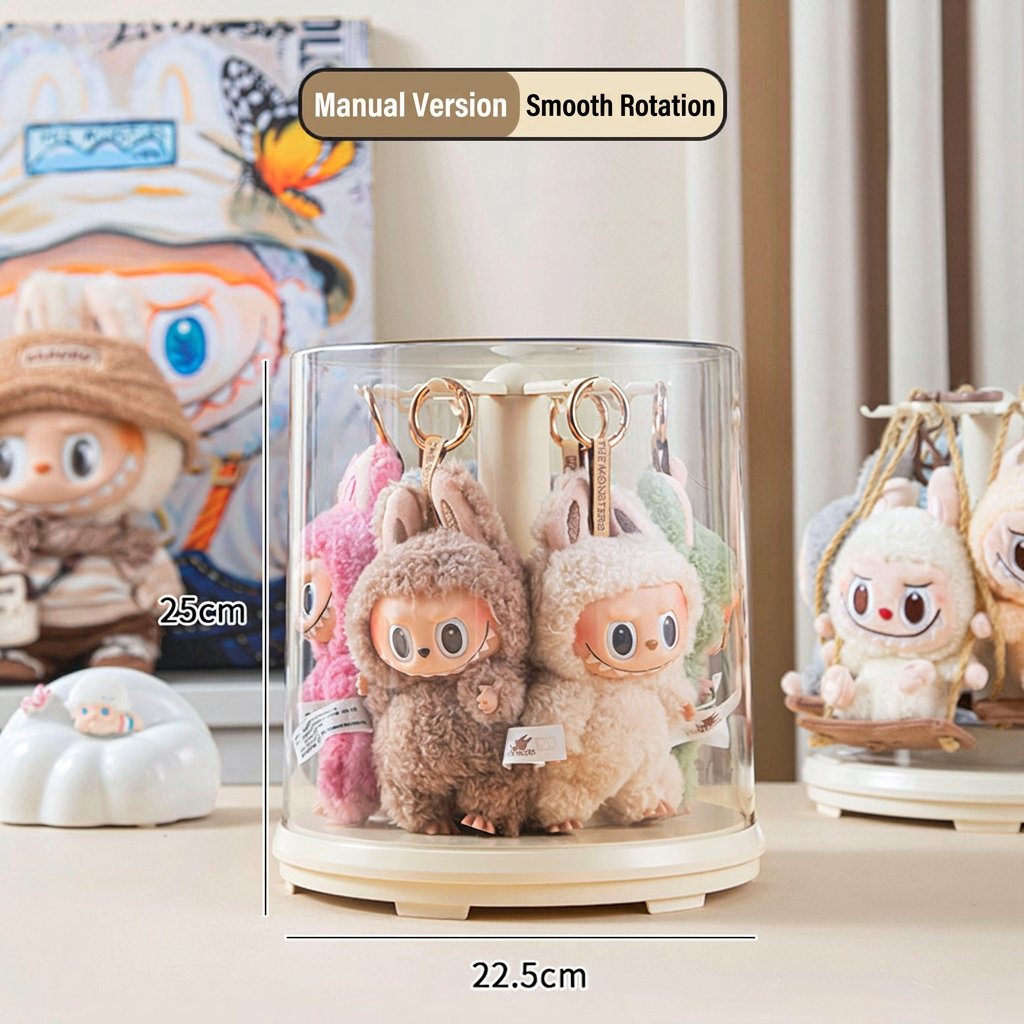Hộp trưng bày xoay nhựa trong suốt 2 tầng bảo quản mô hình đồ chơi Kích thước thực tế của hộp trưng bày, phù hợp để bàn.