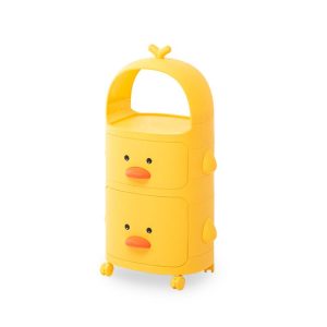 Tủ nhựa 5 tầng hình vịt vàng đa năng cho bé, nhựa PP an toàn Tủ nhựa 2 tầng hình vịt vàng, thiết kế nhỏ gọn, có bánh xe.