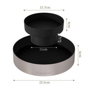 Kệ đựng gia vị đa năng xoay 2 tầng thép không gỉ cho nhà bếp tiện dụng Ảnh kệ xoay 2 tầng nhìn từ trên xuống, thể hiện thiết kế tròn, hiện đại