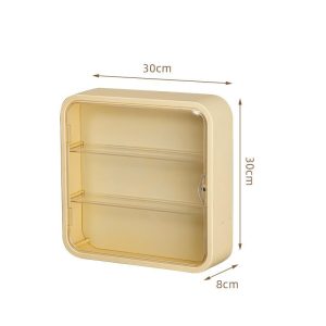 Kệ treo tường nhựa ABS trong suốt 3 tầng chống nước trưng bày đồ mini img 06 104