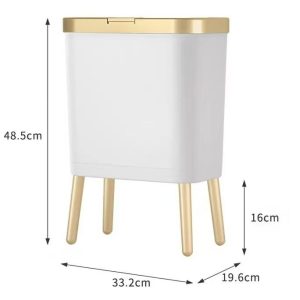 Thùng rác nhựa PP cao chân 12L nắp nhấn giữ vệ sinh cho gia đình img 06 126