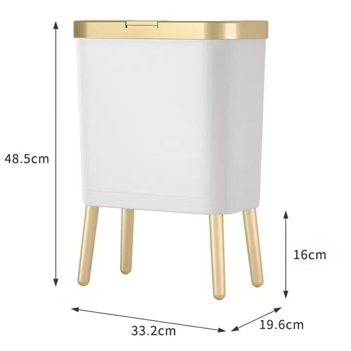 Thùng rác nhựa PP cao chân 12L nắp nhấn giữ vệ sinh cho gia đình Thùng rác nhựa PP cao chân 12L nắp nhấn giữ vệ sinh cho gia đình - Ảnh 7