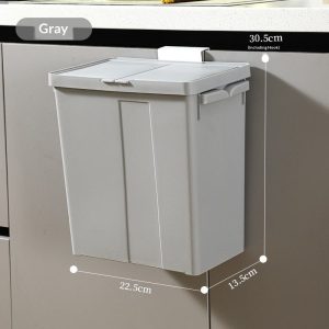 Thùng rác nhựa PP treo tường 12L tiện lợi cho bếp, phòng tắm img 06 131