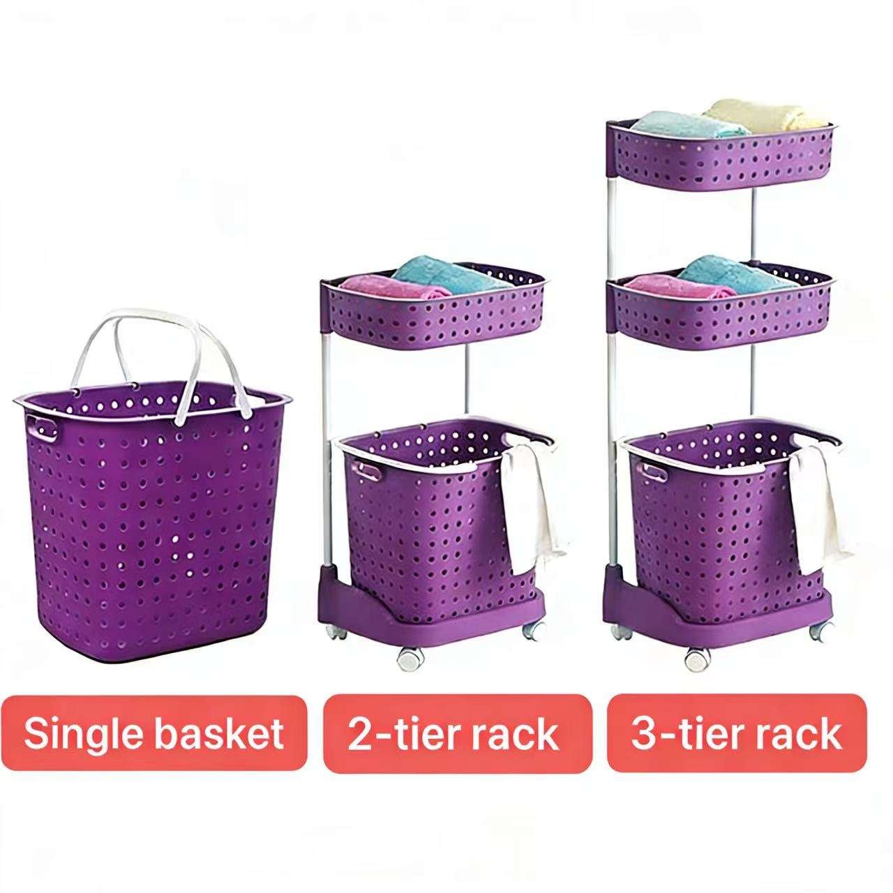 Giỏ đựng đồ giặt nhựa PP đa tầng bánh xe nắp chống bụi tiện lợi Giỏ đựng đồ giặt nhựa PP đa tầng bánh xe nắp chống bụi tiện lợi - Ảnh 7