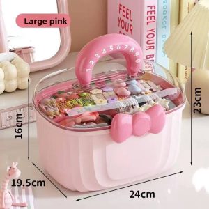 Hộp nhựa đa năng dung tích lớn đựng trang sức, mỹ phẩm cho bé gái img 06 76
