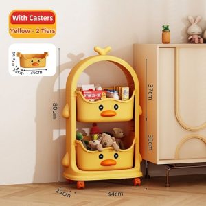 Kệ nhựa đa năng hình vịt vàng 3 tầng đựng đồ chơi thực phẩm img 06 81