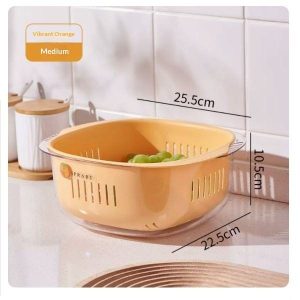 Rổ nhựa PP 2 tầng đa năng rửa rau củ quả tiện dụng cho nhà bếp img 07 104