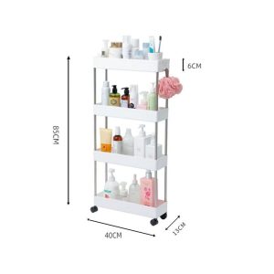 Kệ nhựa 4 tầng thép không gỉ đa năng có bánh xe đựng đồ phòng tắm nhà bếp img 07 16