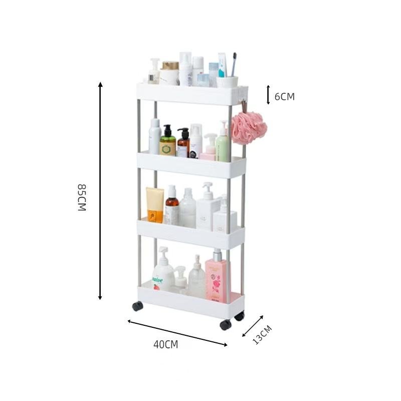 Kệ nhựa 4 tầng thép không gỉ đa năng có bánh xe đựng đồ phòng tắm nhà bếp Kệ nhựa 4 tầng thép không gỉ đa năng có bánh xe đựng đồ phòng tắm nhà bếp - Ảnh 8