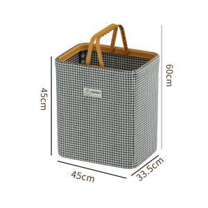 Giỏ đựng quần áo vải cotton linen dung tích lớn gấp gọn tiện lợi img 07 28