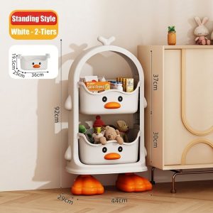 Kệ nhựa đa năng hình vịt vàng 3 tầng đựng đồ chơi thực phẩm img 07 60