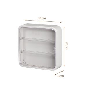 Kệ treo tường nhựa ABS trong suốt 3 tầng chống nước trưng bày đồ mini img 07 75