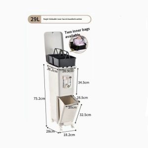 Thùng rác phân loại nhựa PP có nắp bàn đạp tiện lợi cho gia đình img 07 92