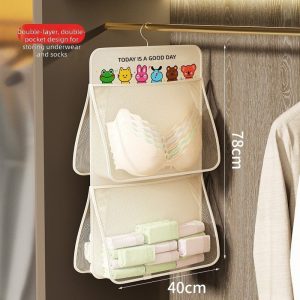 Túi lưới treo vải Oxford đựng đồ lót, tất hai mặt nhiều ngăn tiện lợi img 08 10