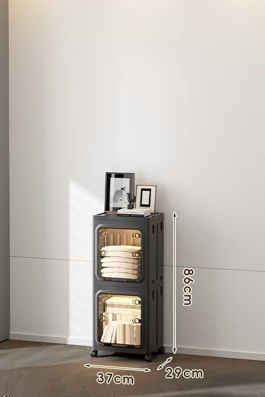Tủ nhựa gấp gọn đựng quần áo đa năng cửa trong suốt chống bụi Tủ nhựa gấp gọn đựng quần áo đa năng cửa trong suốt chống bụi - Ảnh 9