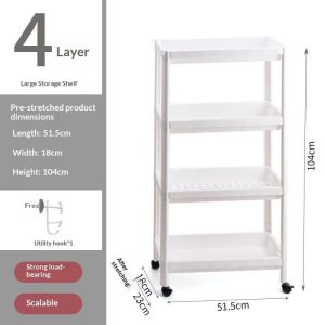 Kệ nhựa đa năng 3 tầng gấp gọn có bánh xe lưu trữ phòng tắm nhà bếp img 08 54