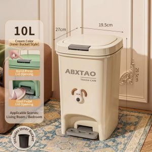 Thùng rác đạp chân nhựa PP dung tích lớn cho phòng khách, phòng ngủ img 08 56