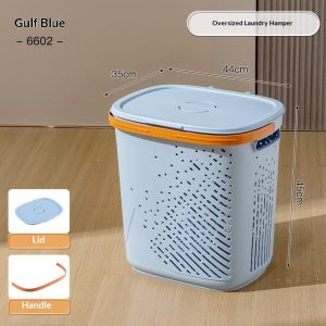 Giỏ đựng quần áo nhựa PP có bánh xe nắp đậy tiện lợi cho gia đình img 09 13