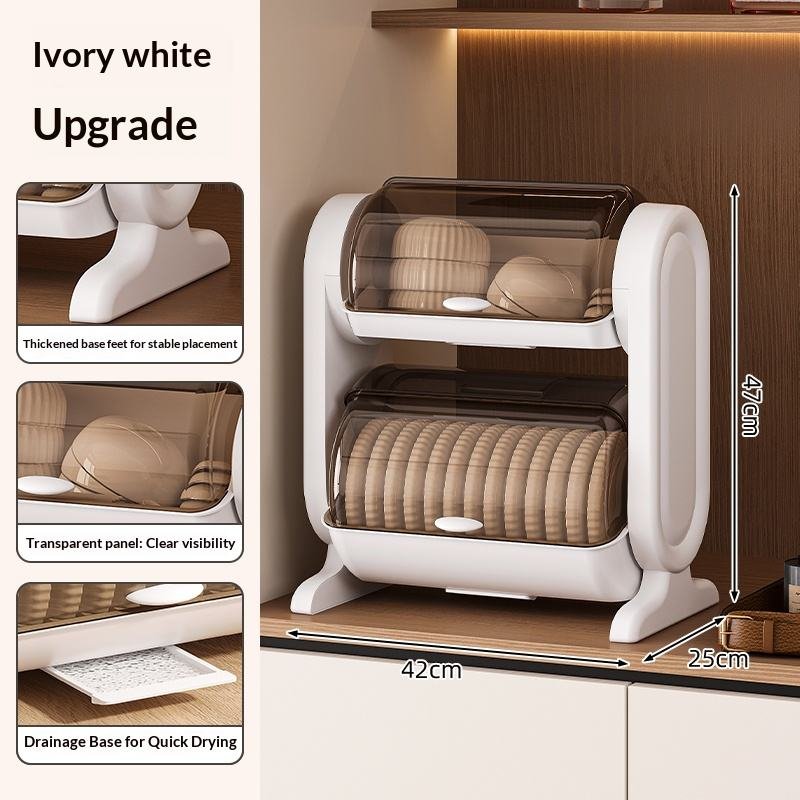 Kệ úp bát đĩa 2 tầng nhựa PP có cửa che chống bụi, khay hứng nước tiện lợi Kệ úp bát đĩa 2 tầng nhựa PP có cửa che chống bụi, khay hứng nước tiện lợi - Ảnh 10