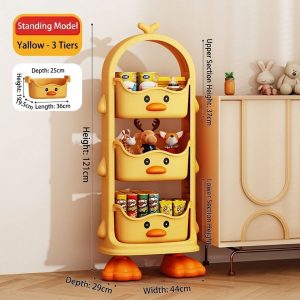 Kệ nhựa đa năng hình vịt vàng 3 tầng đựng đồ chơi thực phẩm img 09 21