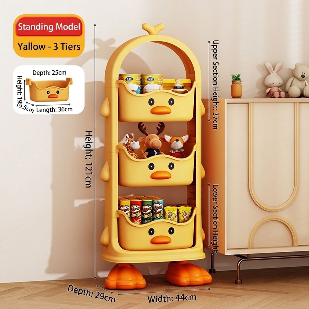 Kệ nhựa đa năng hình vịt vàng 3 tầng đựng đồ chơi thực phẩm Kệ nhựa đa năng hình vịt vàng 3 tầng đựng đồ chơi thực phẩm - Ảnh 10