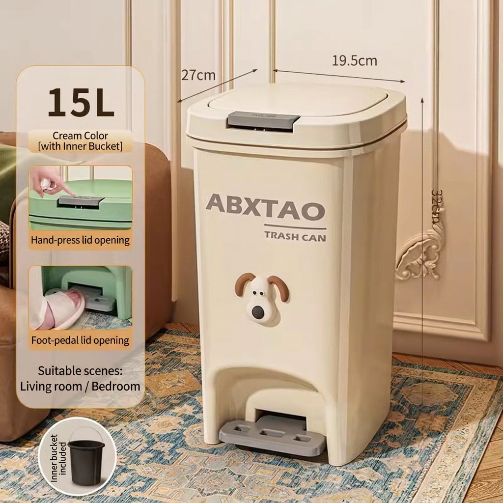 Thùng rác đạp chân nhựa PP dung tích lớn cho phòng khách, phòng ngủ Thùng rác đạp chân nhựa PP dung tích lớn cho phòng khách, phòng ngủ - Ảnh 10