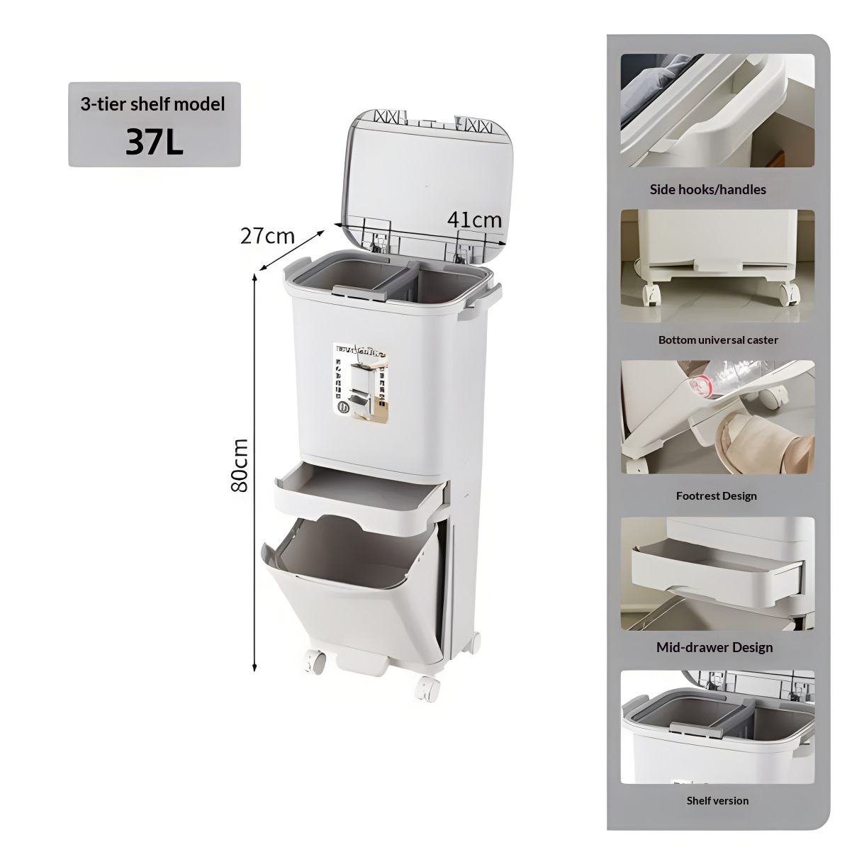 Thùng rác nhựa PP 2 tầng 34L có nắp đạp chân cho nhà bếp tiện lợi Thùng rác nhựa PP 2 tầng 34L có nắp đạp chân cho nhà bếp tiện lợi - Ảnh 10