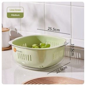 Rổ nhựa PP 2 tầng đa năng rửa rau củ quả tiện dụng cho nhà bếp img 09 36
