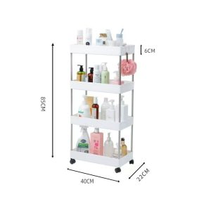 Kệ nhựa 4 tầng thép không gỉ đa năng có bánh xe đựng đồ phòng tắm nhà bếp img 09 8