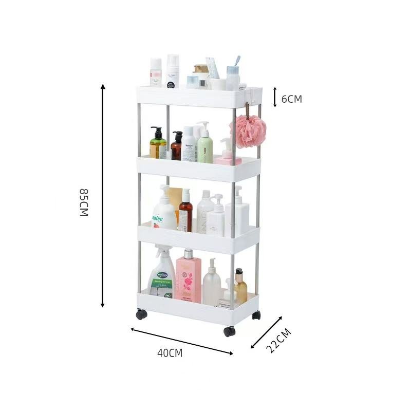 Kệ nhựa 4 tầng thép không gỉ đa năng có bánh xe đựng đồ phòng tắm nhà bếp Kệ nhựa 4 tầng thép không gỉ đa năng có bánh xe đựng đồ phòng tắm nhà bếp - Ảnh 10