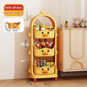 Kệ nhựa đa năng hình vịt vàng 3 tầng đựng đồ chơi thực phẩm img 10 17