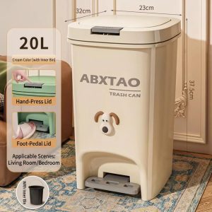 Thùng rác đạp chân nhựa PP dung tích lớn cho phòng khách, phòng ngủ img 10 21