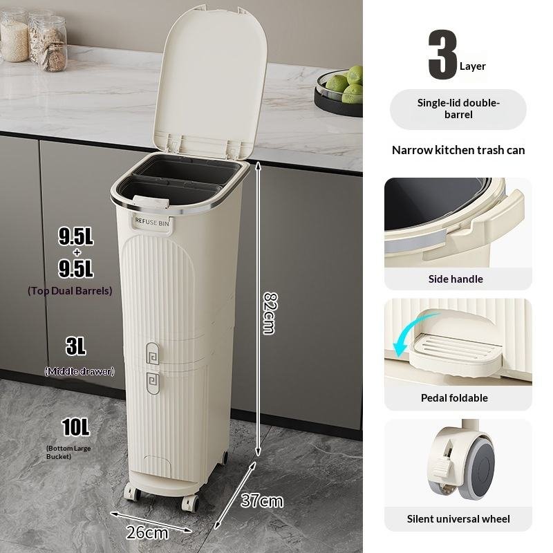 Thùng rác nhựa PP 2 ngăn bàn đạp & ngăn kéo tiện lợi cho nhà bếp Thùng rác nhựa PP 2 ngăn bàn đạp & ngăn kéo tiện lợi cho nhà bếp - Ảnh 11