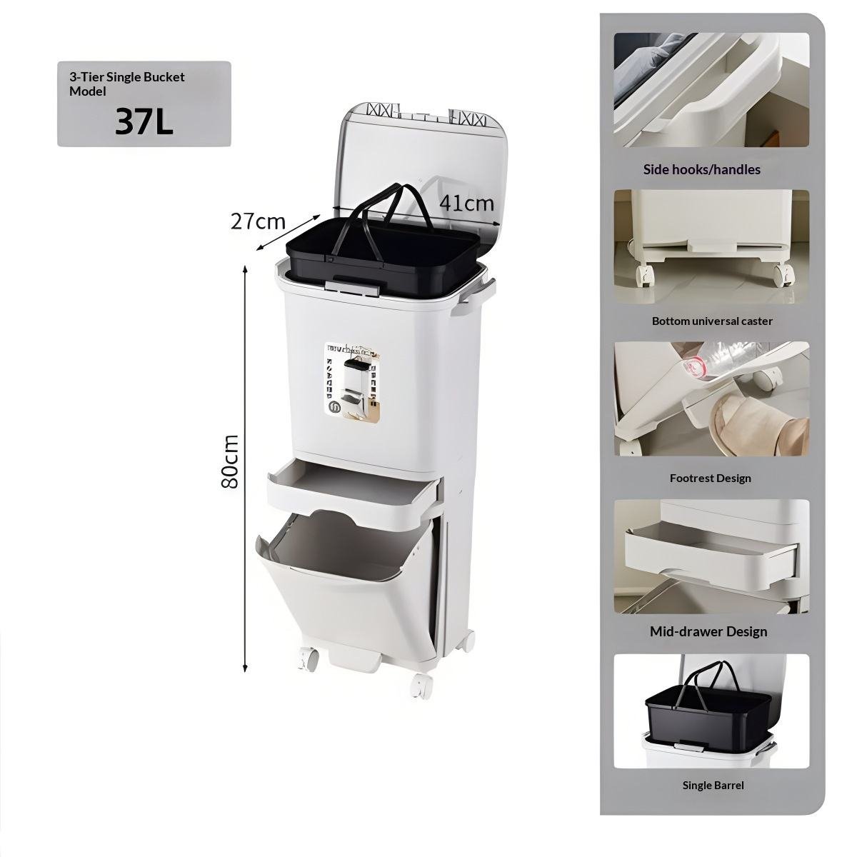 Thùng rác nhựa PP 2 tầng 34L có nắp đạp chân cho nhà bếp tiện lợi Thùng rác nhựa PP 2 tầng 34L có nắp đạp chân cho nhà bếp tiện lợi - Ảnh 11