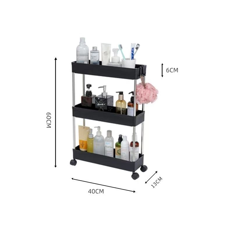 Kệ nhựa 4 tầng thép không gỉ đa năng có bánh xe đựng đồ phòng tắm nhà bếp Kệ nhựa 4 tầng thép không gỉ đa năng có bánh xe đựng đồ phòng tắm nhà bếp - Ảnh 11