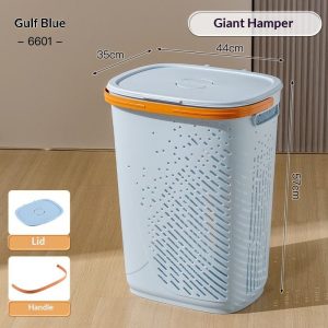 Giỏ đựng quần áo nhựa PP có bánh xe nắp đậy tiện lợi cho gia đình img 10 9