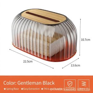Hộp đựng khăn giấy nhựa cao cấp sọc vàng đồng cho phòng khách, phòng tắm Hộp khăn giấy với các chi tiết bo tròn, an toàn khi sử dụng.
