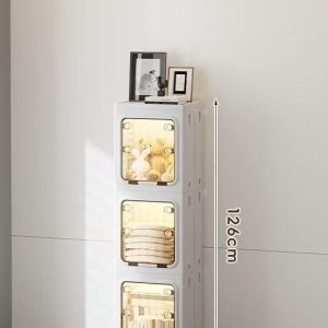 Tủ nhựa gấp gọn đựng quần áo đa năng cửa trong suốt chống bụi img 11 10