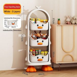 Kệ nhựa đa năng hình vịt vàng 3 tầng đựng đồ chơi thực phẩm img 11 14
