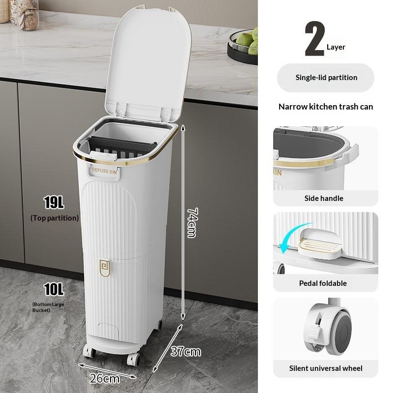 Thùng rác nhựa PP 2 ngăn bàn đạp & ngăn kéo tiện lợi cho nhà bếp Thùng rác nhựa PP 2 ngăn bàn đạp & ngăn kéo tiện lợi cho nhà bếp - Ảnh 12