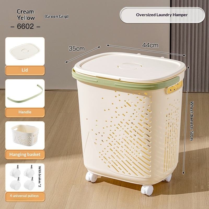 Giỏ đựng quần áo nhựa PP có bánh xe nắp đậy tiện lợi cho gia đình Giỏ đựng quần áo nhựa PP có bánh xe nắp đậy tiện lợi cho gia đình - Ảnh 12