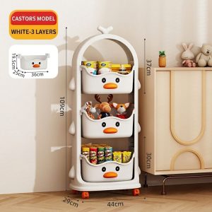 Kệ nhựa đa năng hình vịt vàng 3 tầng đựng đồ chơi thực phẩm img 12 11