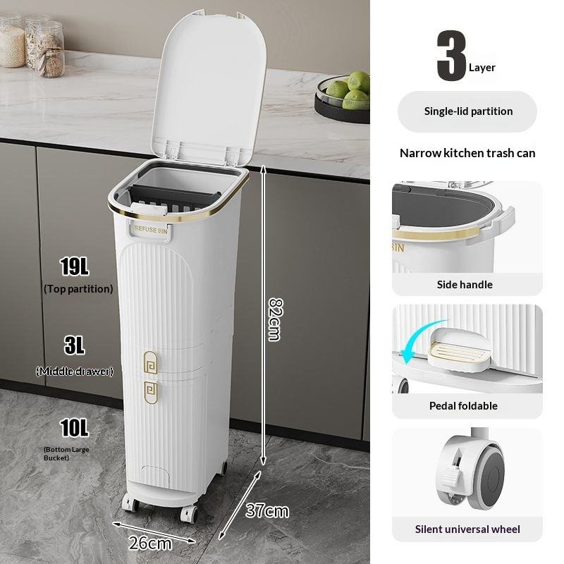 Thùng rác nhựa PP 2 ngăn bàn đạp & ngăn kéo tiện lợi cho nhà bếp Thùng rác nhựa PP 2 ngăn bàn đạp & ngăn kéo tiện lợi cho nhà bếp - Ảnh 13