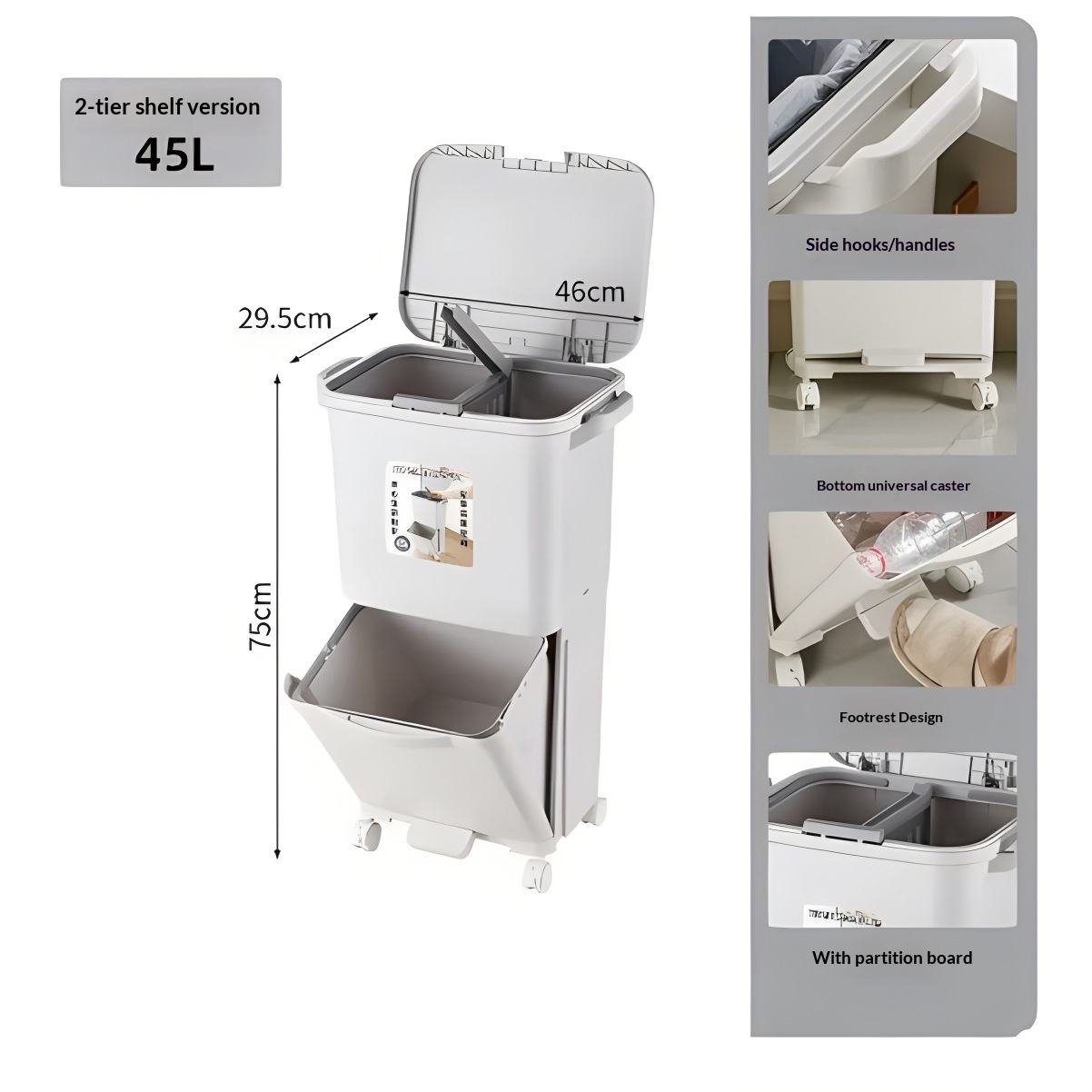 Thùng rác nhựa PP 2 tầng 34L có nắp đạp chân cho nhà bếp tiện lợi Thùng rác nhựa PP 2 tầng 34L có nắp đạp chân cho nhà bếp tiện lợi - Ảnh 14