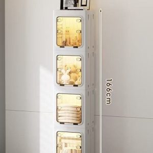 Tủ nhựa gấp gọn đựng quần áo đa năng cửa trong suốt chống bụi img 13 4
