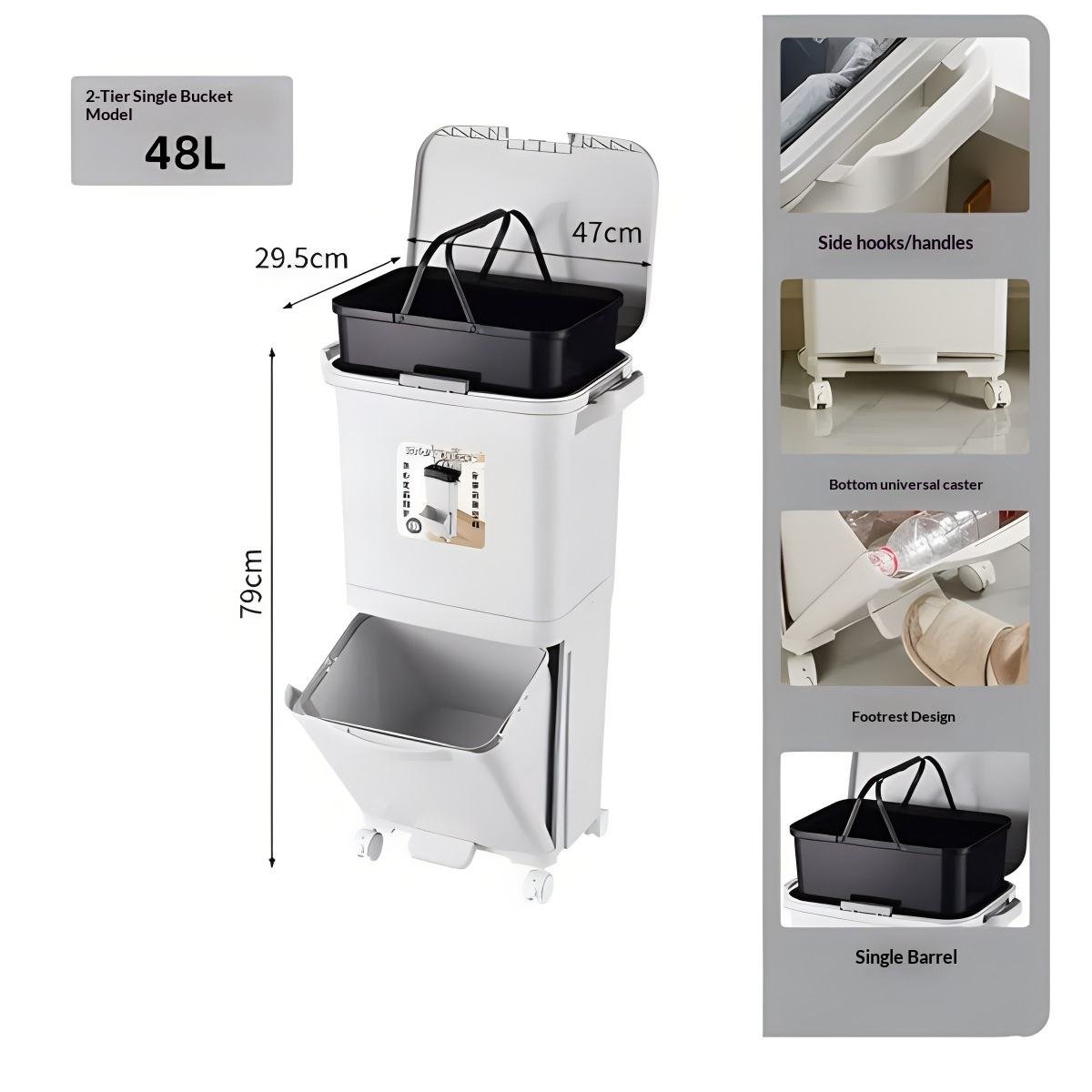 Thùng rác nhựa PP 2 tầng 34L có nắp đạp chân cho nhà bếp tiện lợi Thùng rác nhựa PP 2 tầng 34L có nắp đạp chân cho nhà bếp tiện lợi - Ảnh 19
