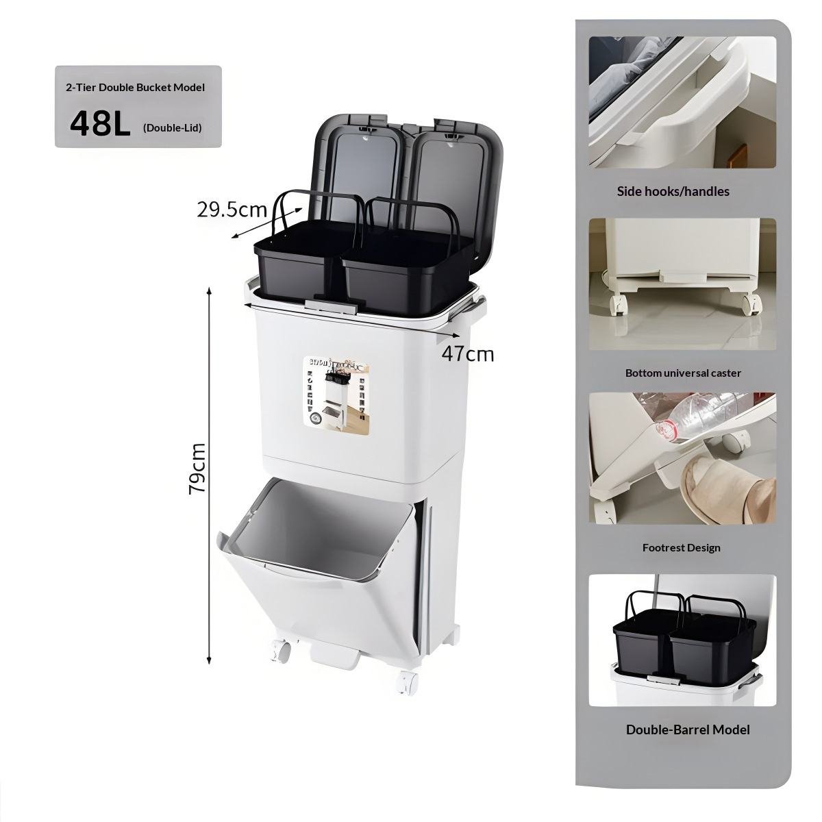 Thùng rác nhựa PP 2 tầng 34L có nắp đạp chân cho nhà bếp tiện lợi Thùng rác nhựa PP 2 tầng 34L có nắp đạp chân cho nhà bếp tiện lợi - Ảnh 21