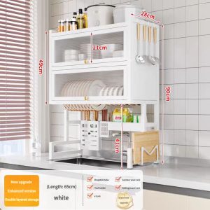 Kệ Đựng Đồ Nhà Bếp 2 Ngăn Cửa Trong Suốt Chống Bụi Nhập Khẩu Kệ Đựng Đồ Nhà Bếp 2 Ngăn Cửa Trong Suốt Chống Bụi Nhập Khẩu - hình 3