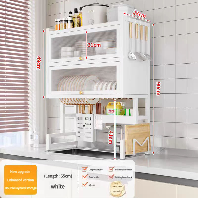 Kệ Đựng Đồ Nhà Bếp 2 Ngăn Cửa Trong Suốt Chống Bụi Nhập Khẩu Kệ Đựng Đồ Nhà Bếp 2 Ngăn Cửa Trong Suốt Chống Bụi Nhập Khẩu - hình 3