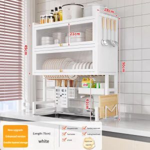 Kệ Đựng Đồ Nhà Bếp 2 Ngăn Cửa Trong Suốt Chống Bụi Nhập Khẩu Kệ Đựng Đồ Nhà Bếp 2 Ngăn Cửa Trong Suốt Chống Bụi Nhập Khẩu - hình 4